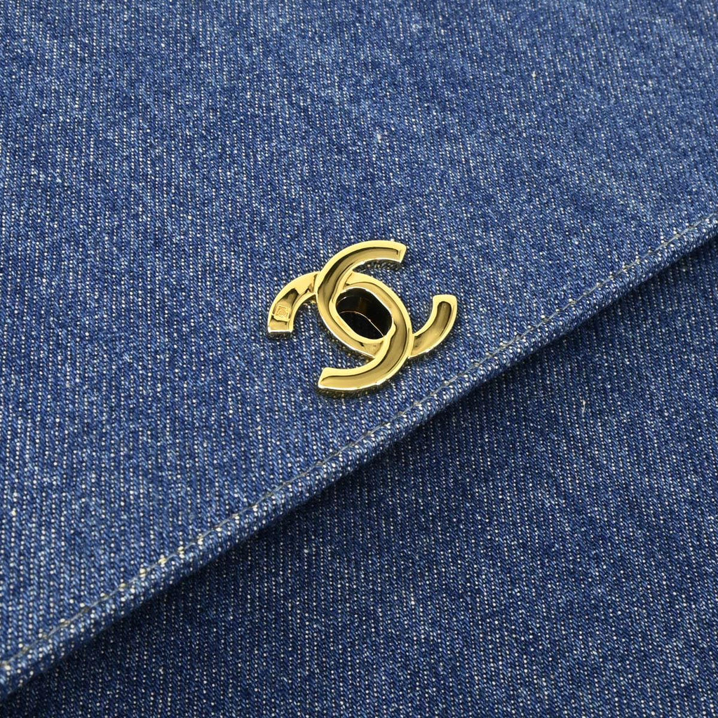 Chanel 1997-1999 Blue Denim Kelly Handbag