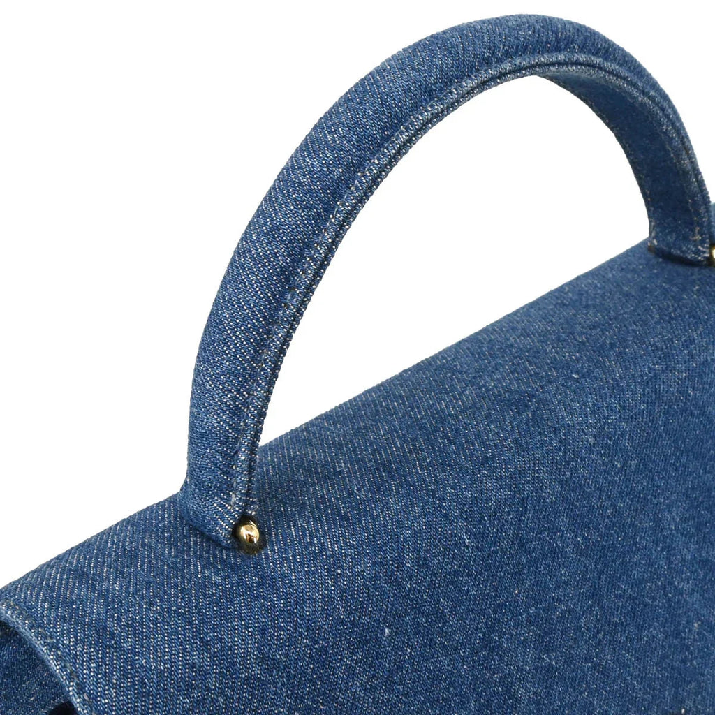 Chanel 1997-1999 Blue Denim Kelly Handbag