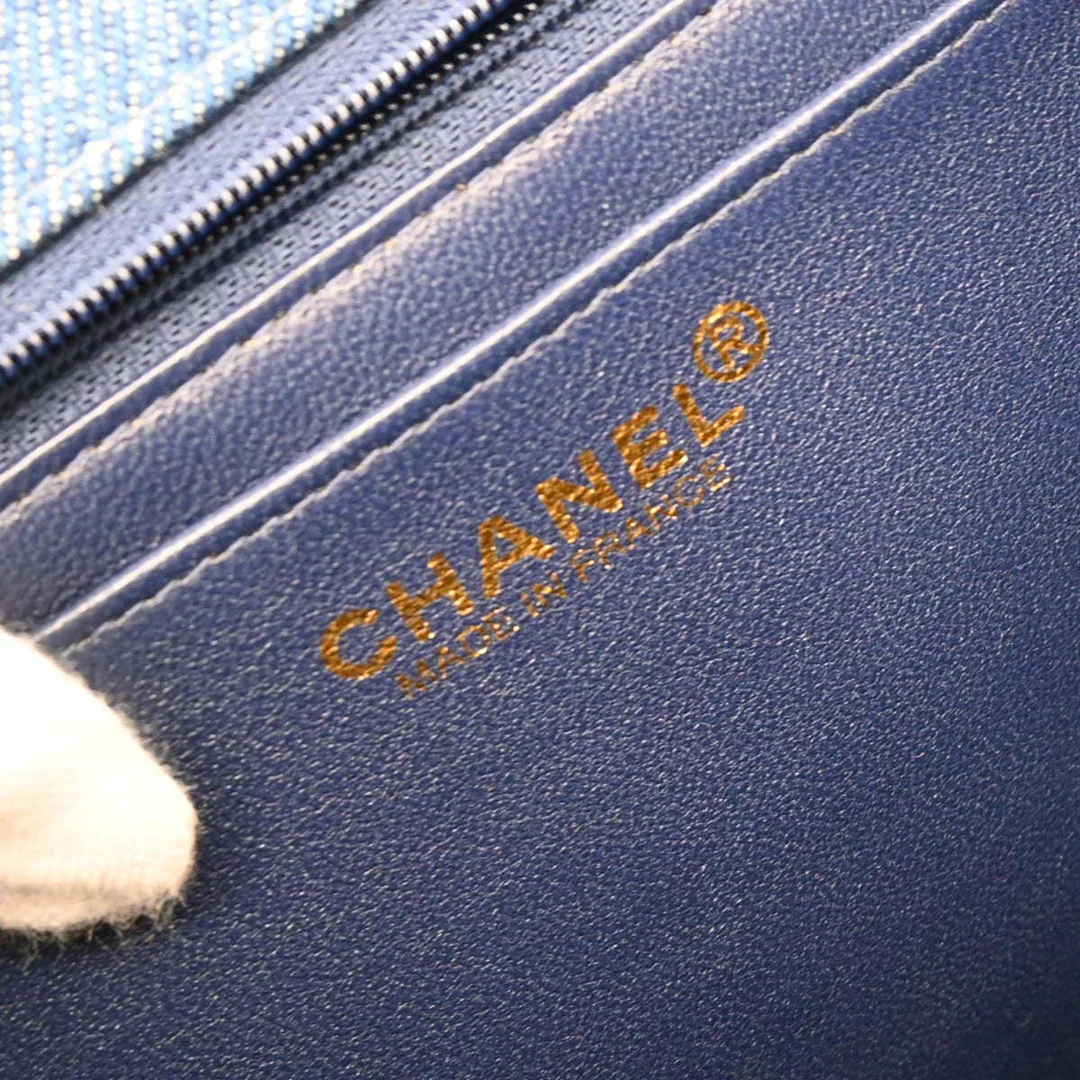 Chanel 1997-1999 Blue Denim Kelly Handbag