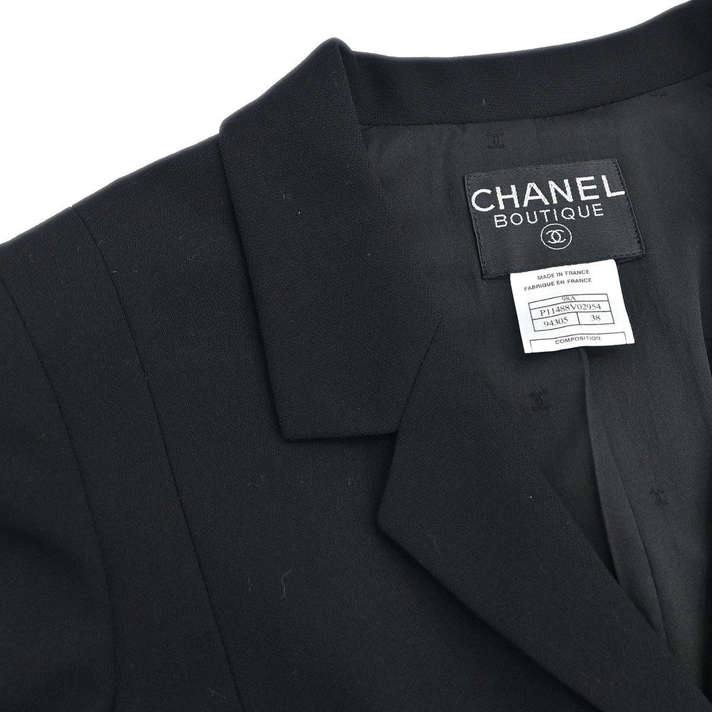 Chanel Setup Suit Jacket Skirt Black #38 1998