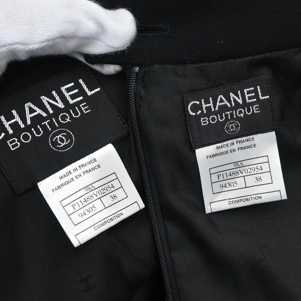 Chanel Setup Suit Jacket Skirt Black #38 1998