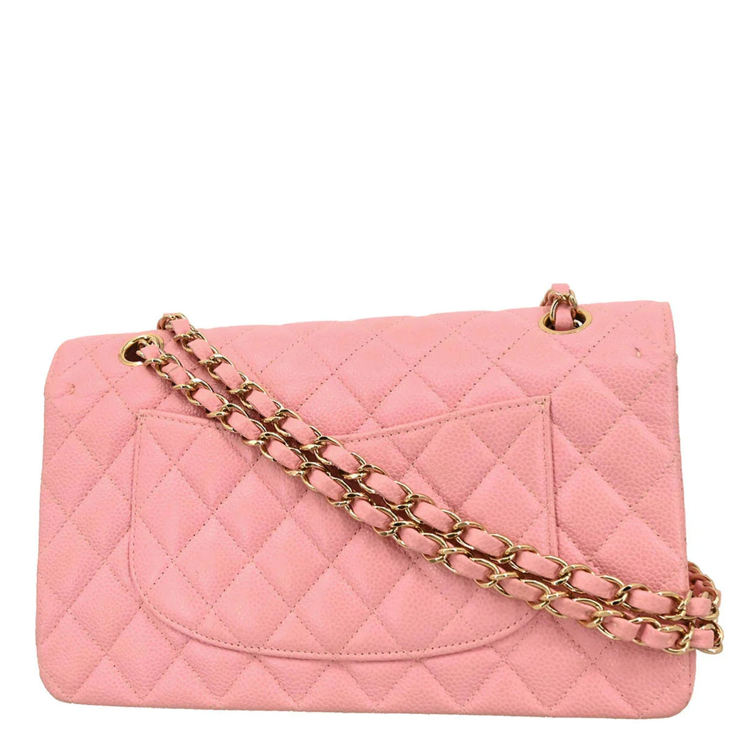 Chanel Pink Caviar Medium Double Flap Shoulder Bag