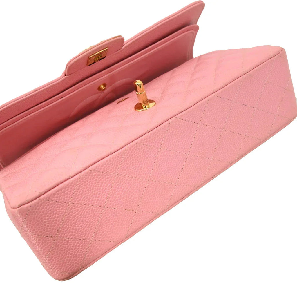 Chanel Pink Caviar Medium Double Flap Shoulder Bag