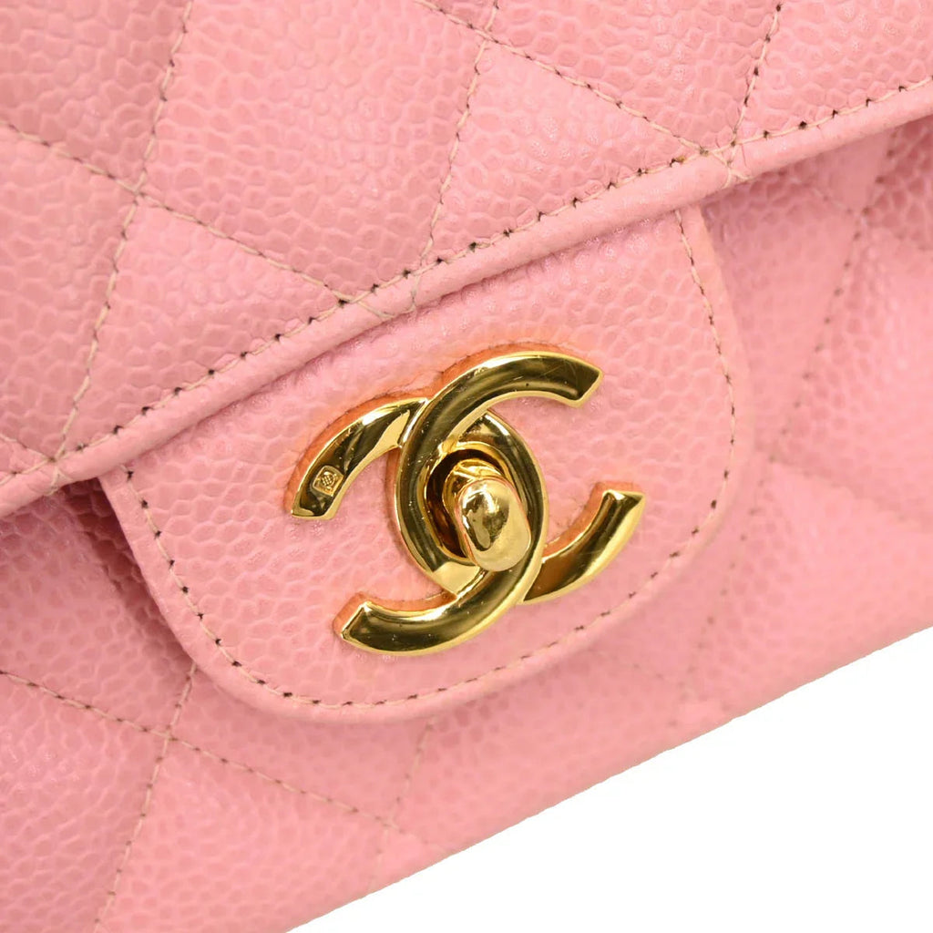 Chanel Pink Caviar Medium Double Flap Shoulder Bag