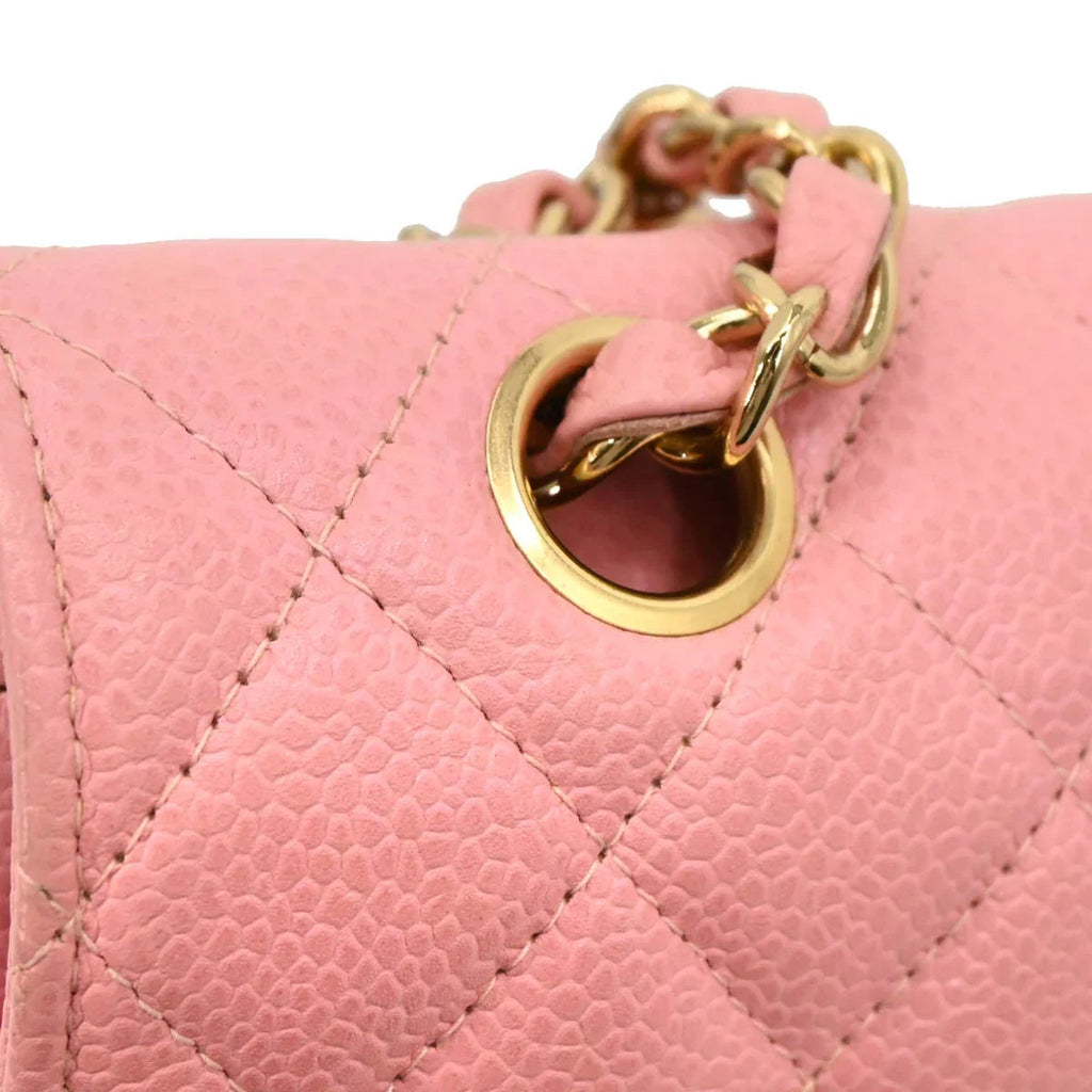 Chanel Pink Caviar Medium Double Flap Shoulder Bag