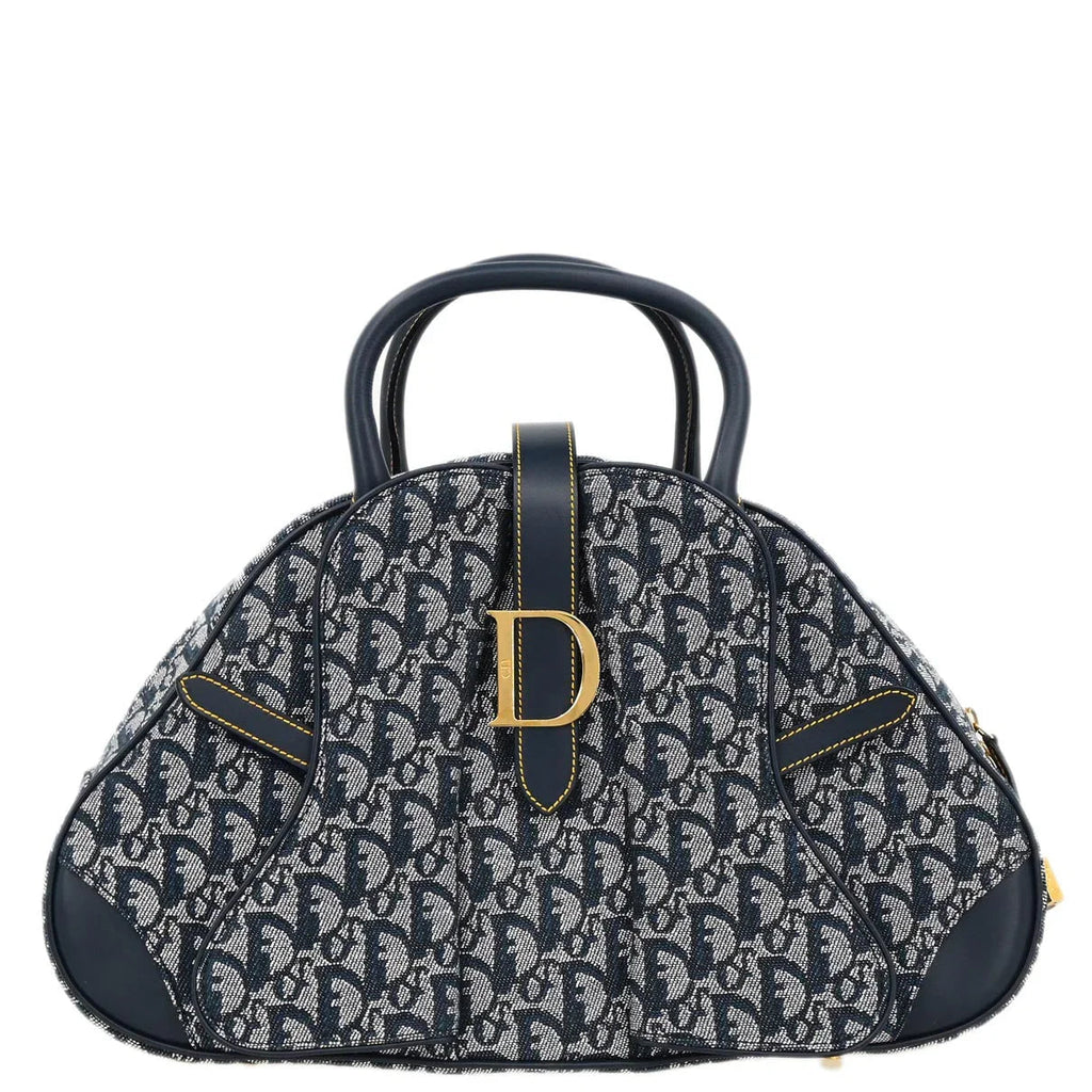 Christian Dior Navy Double Saddle Trotter Handbag