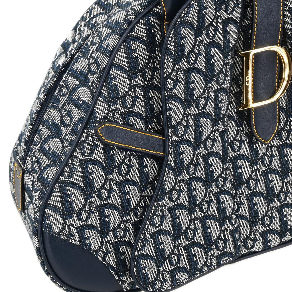 Christian Dior Navy Double Saddle Trotter Handbag