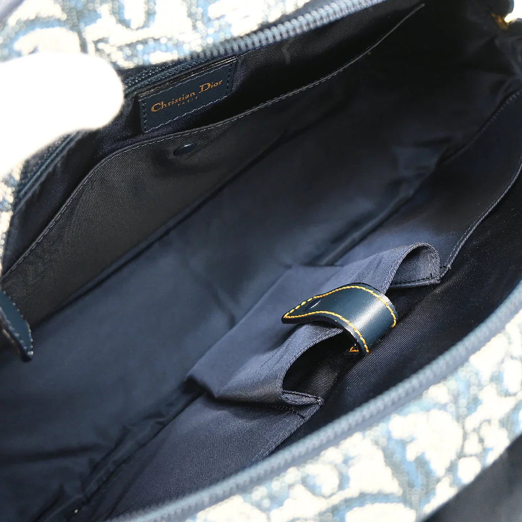 Christian Dior Navy Double Saddle Trotter Handbag