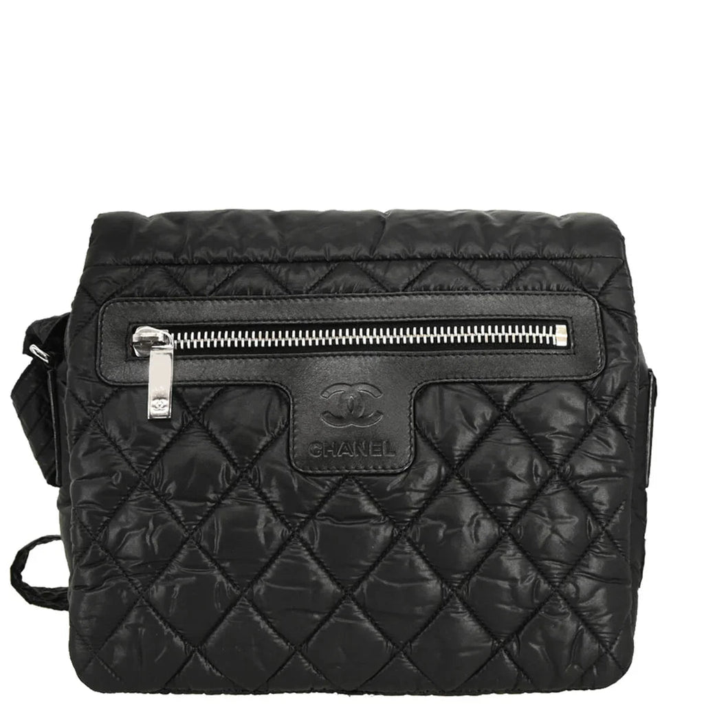 Chanel 2009-2010 Black Nylon Coco Cocoon Messenger Bag