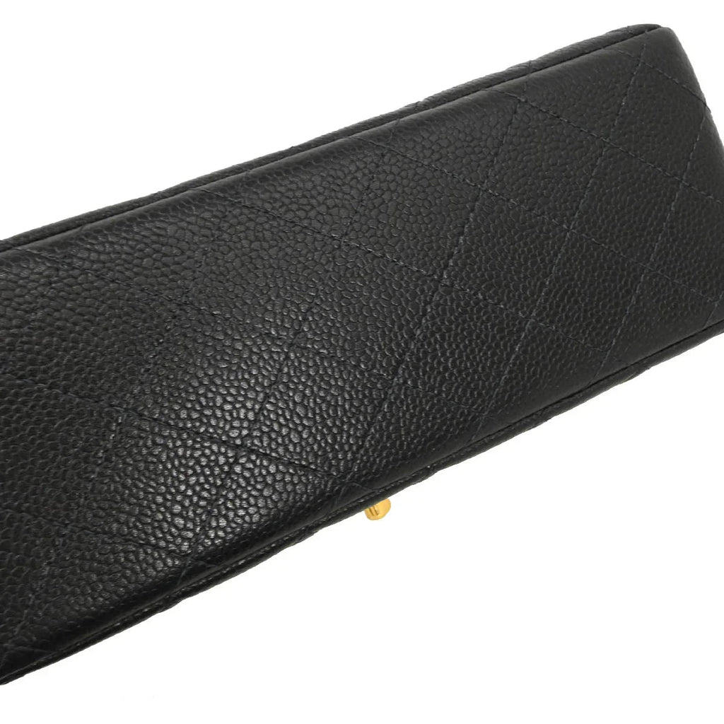 Chanel 1996-1997 Black Caviar Double Sided Classic Flap Shoulder Bag