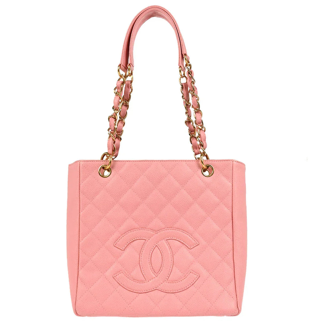 Chanel 2004-2005 Pink Caviar Petite Shopping Tote PST Chain Handbag