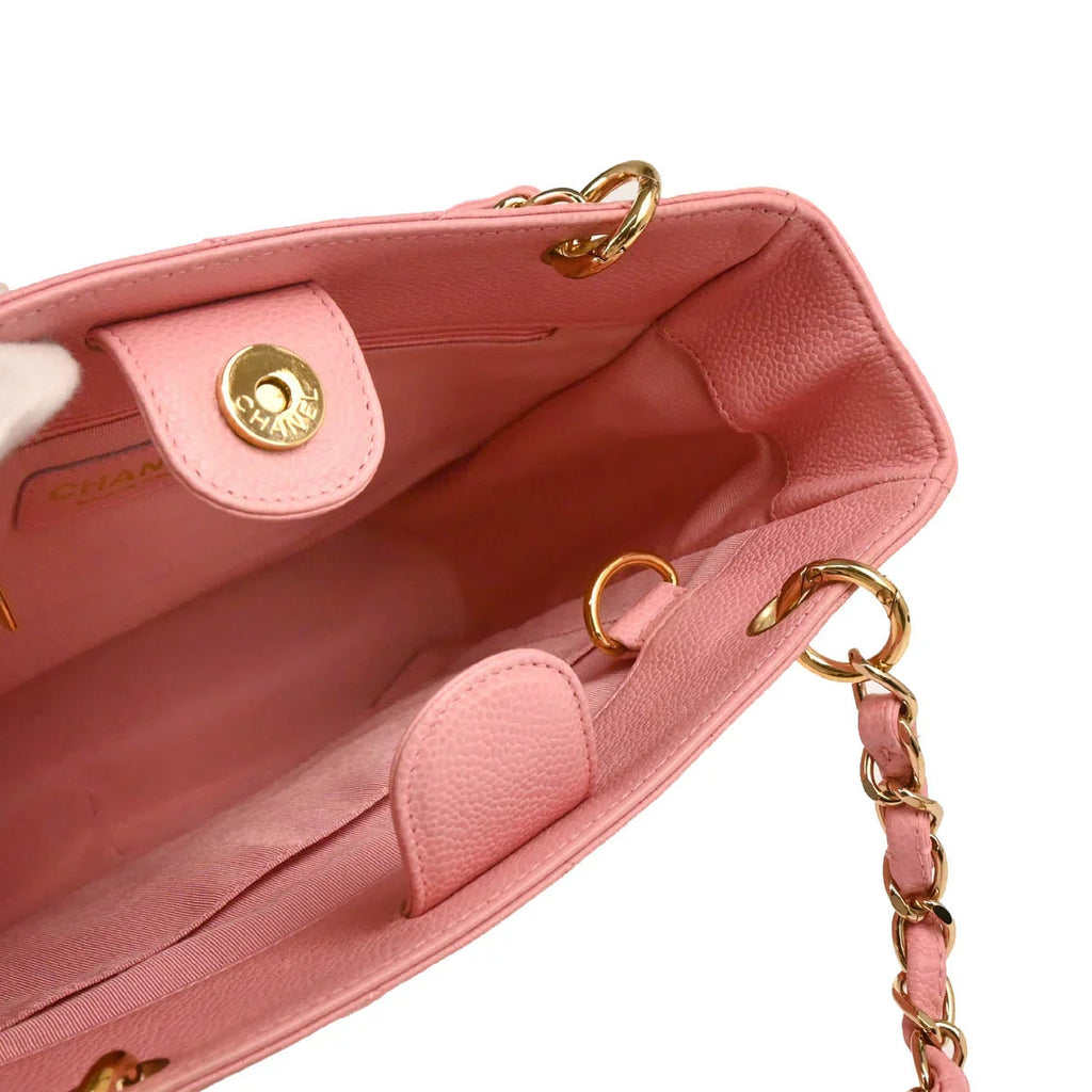 Chanel 2004-2005 Pink Caviar Petite Shopping Tote PST Chain Handbag