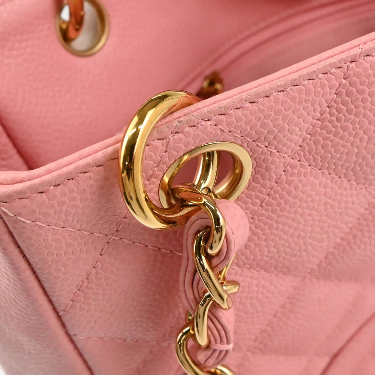 Chanel 2004-2005 Pink Caviar Petite Shopping Tote PST Chain Handbag