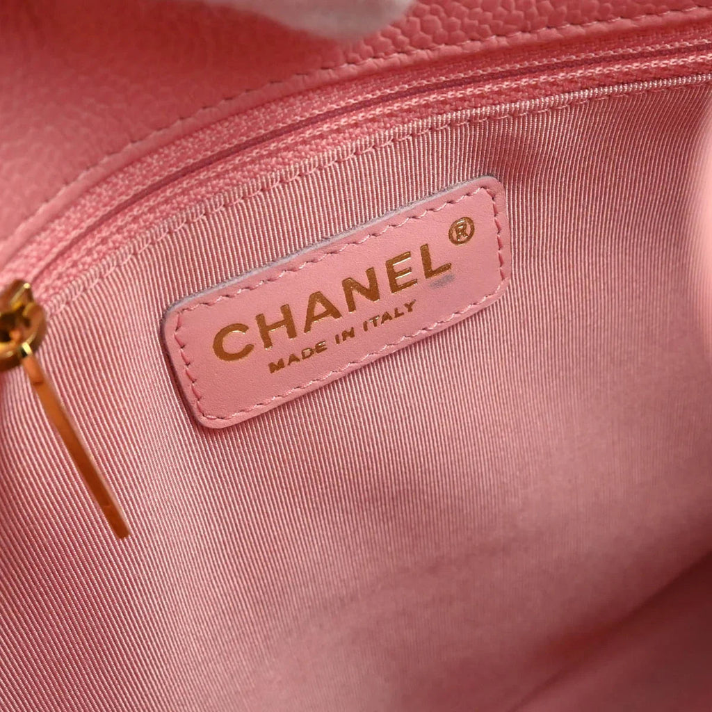 Chanel 2004-2005 Pink Caviar Petite Shopping Tote PST Chain Handbag
