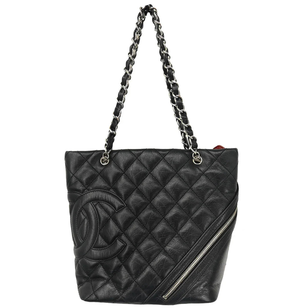 Chanel 2006-2008 Black Calfskin Cambon Ligne Tote Handbag