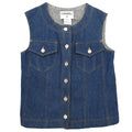 Chanel Sleeveless Vest Denim Jacket Blue #40