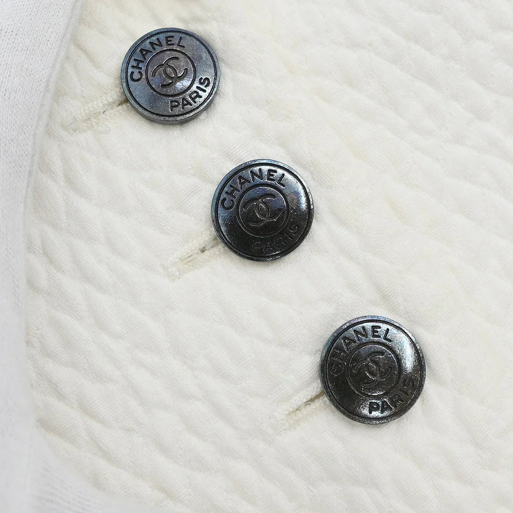 Chanel 1997 Single Breasted Jacket White #38
