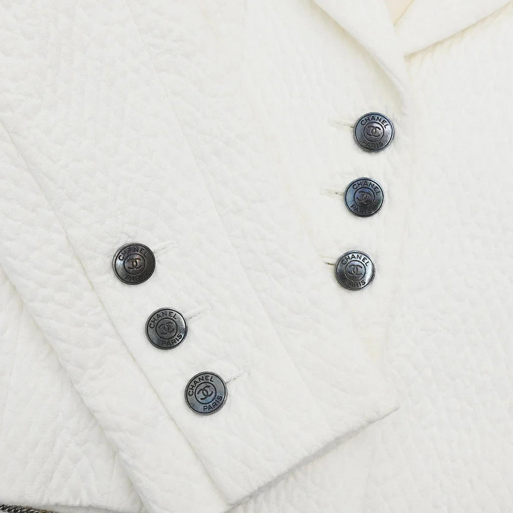 Chanel 1997 Single Breasted Jacket White #38