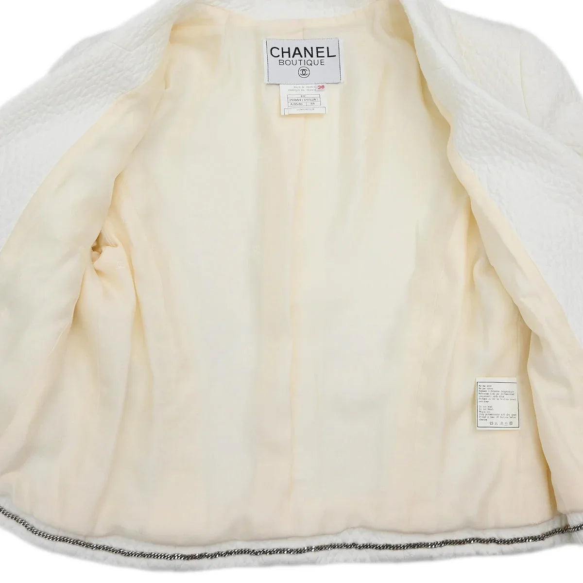 Chanel 1997 Single Breasted Jacket White #38