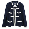 Chanel Collarless Jacket Navy #44