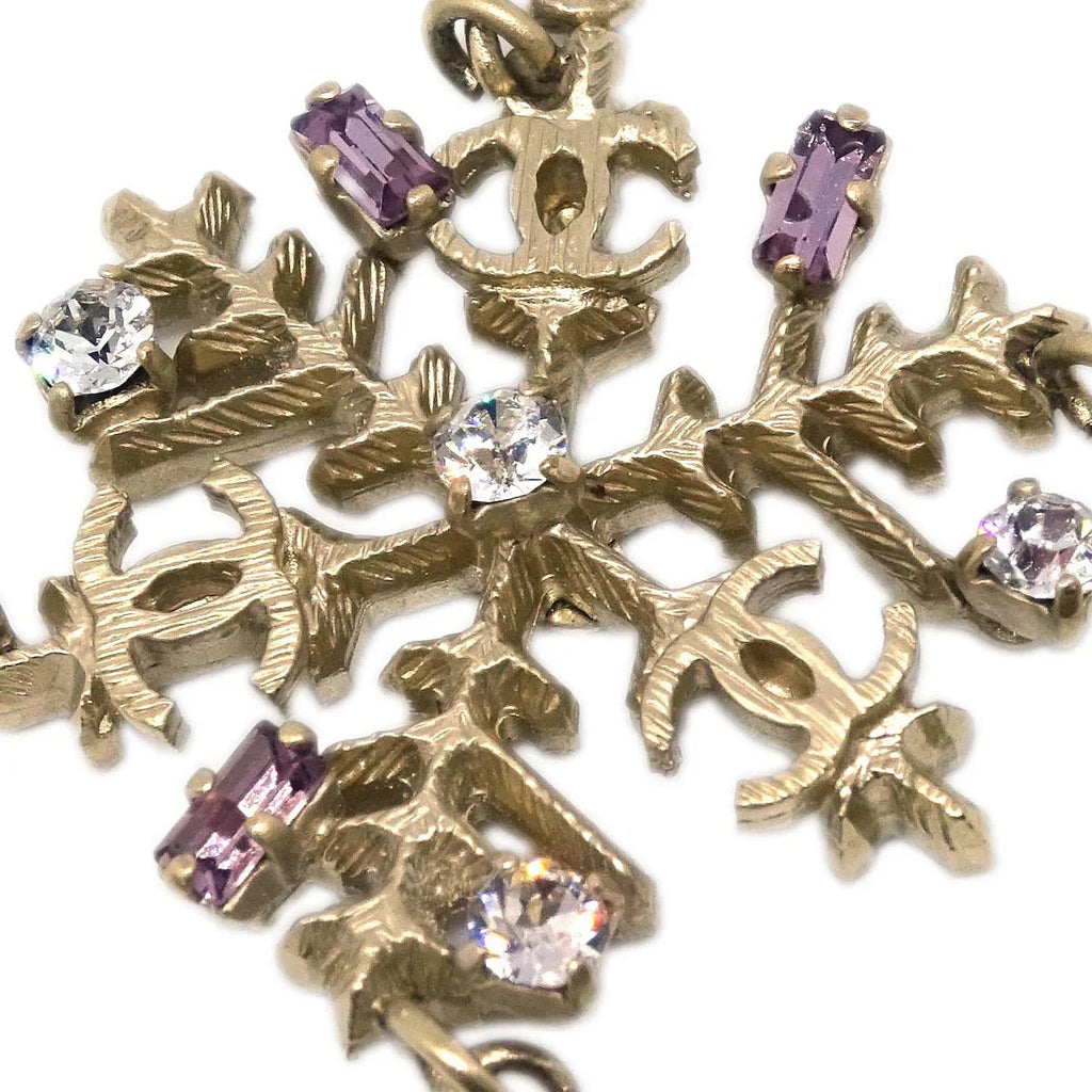 Chanel Chain Bracelet Gold Rhinestone 05A