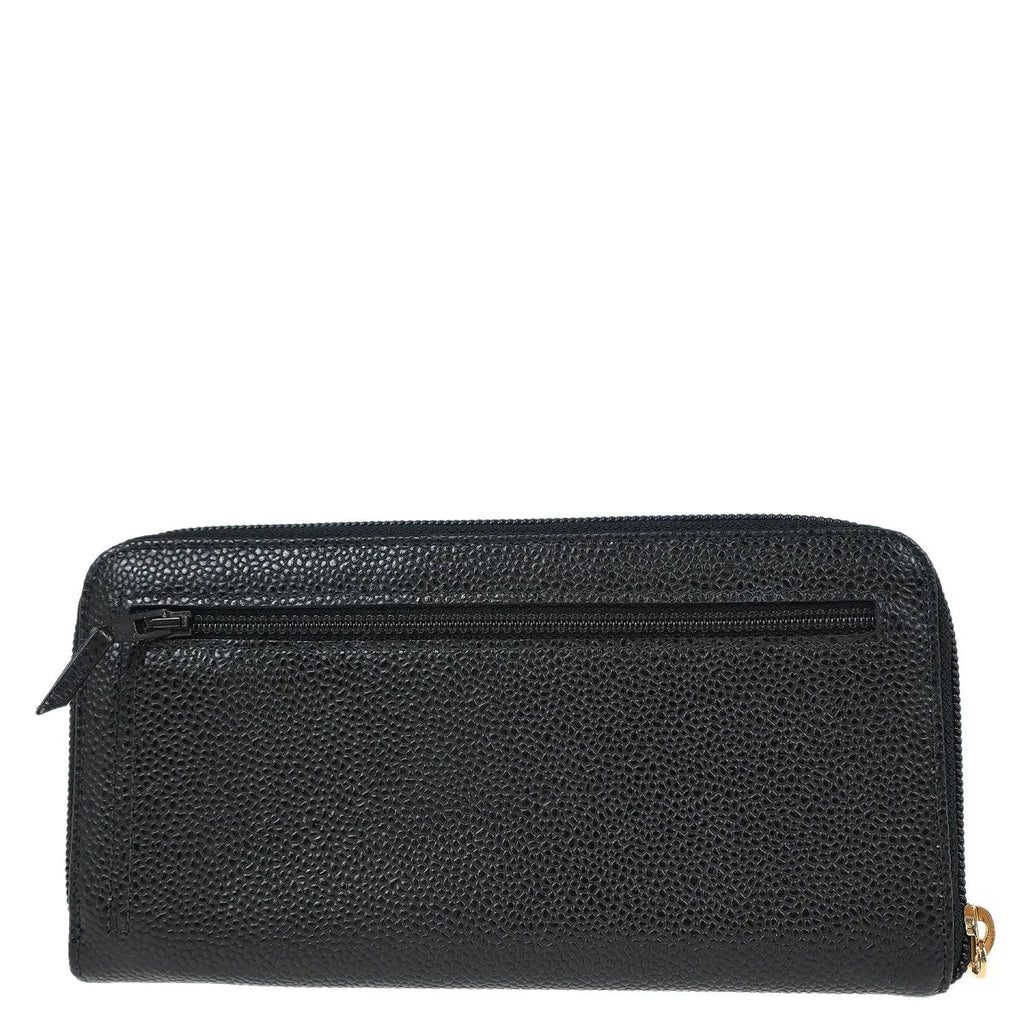 Chanel 2003-2004 Black Caviar Long Wallet Purse