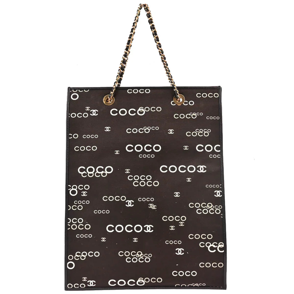 Chanel 2002-2003 Black Canvas COCO Tote Bag