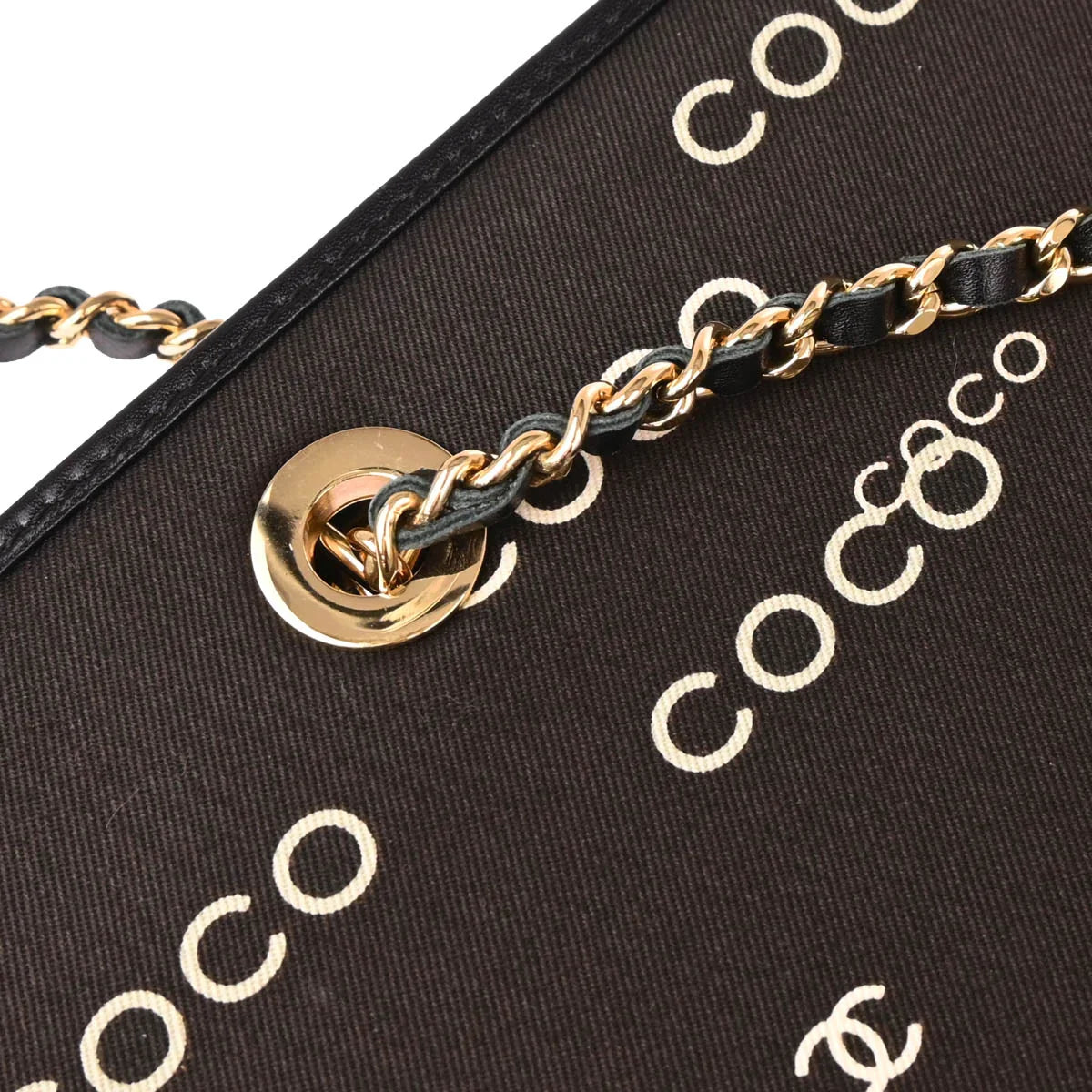 Chanel 2002-2003 Black Canvas COCO Tote Bag