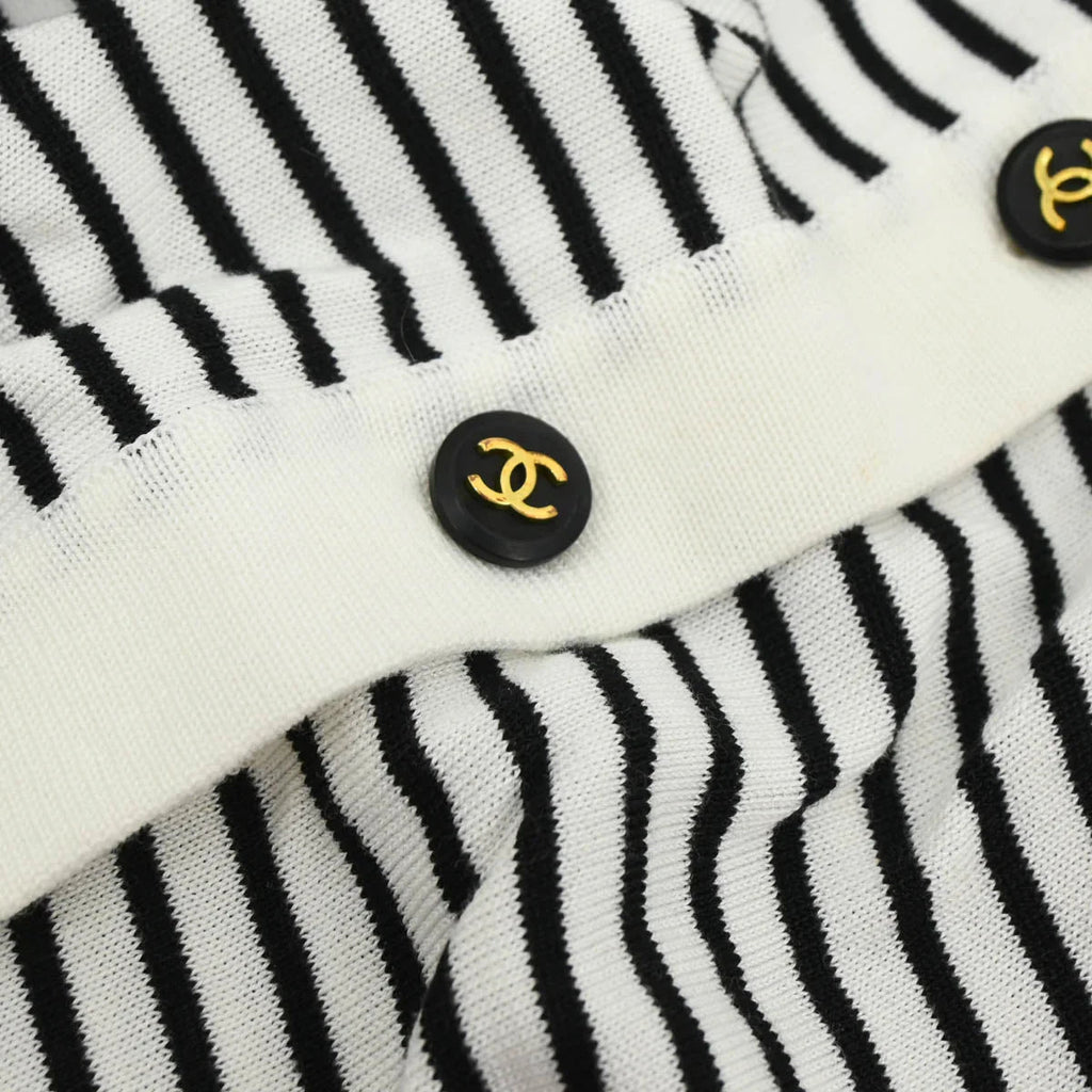 Chanel Striped Cardigan White #40