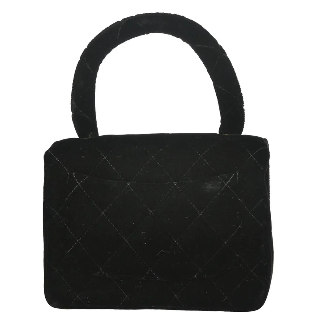 Chanel 1991-1994 Black Velvet Mini Square Handbag