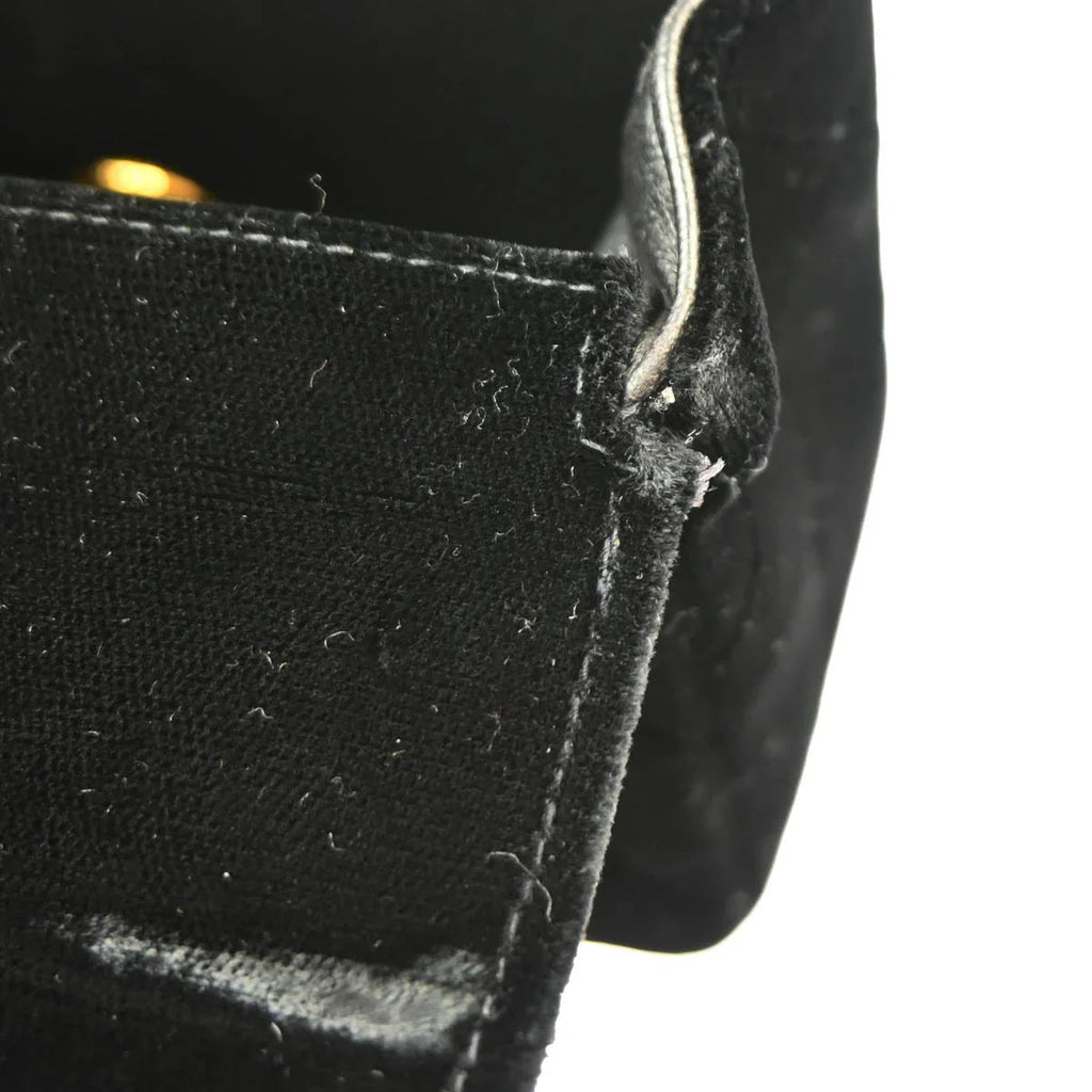 Chanel 1991-1994 Black Velvet Mini Square Handbag