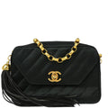 Chanel 1991-1994 Black Satin Camera Bag Mini
