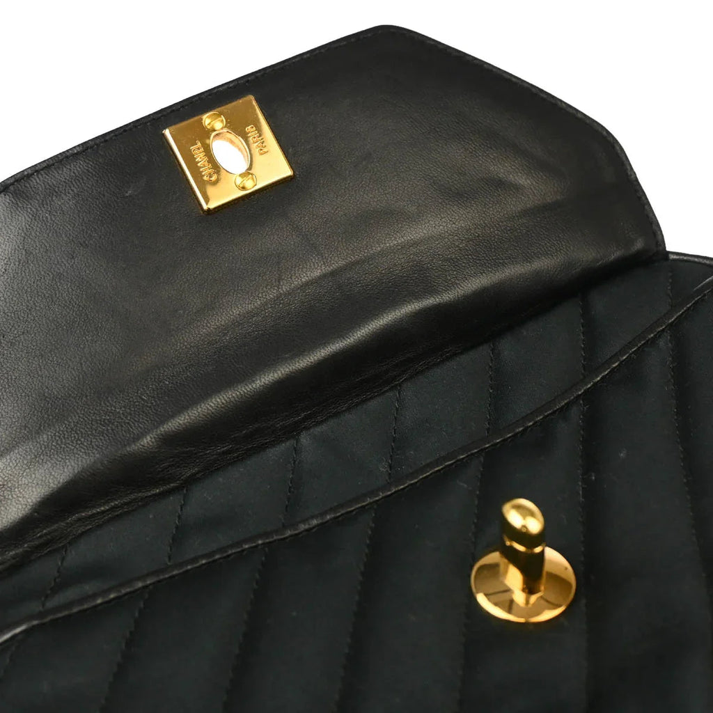 Chanel 1991-1994 Black Satin Camera Bag Mini