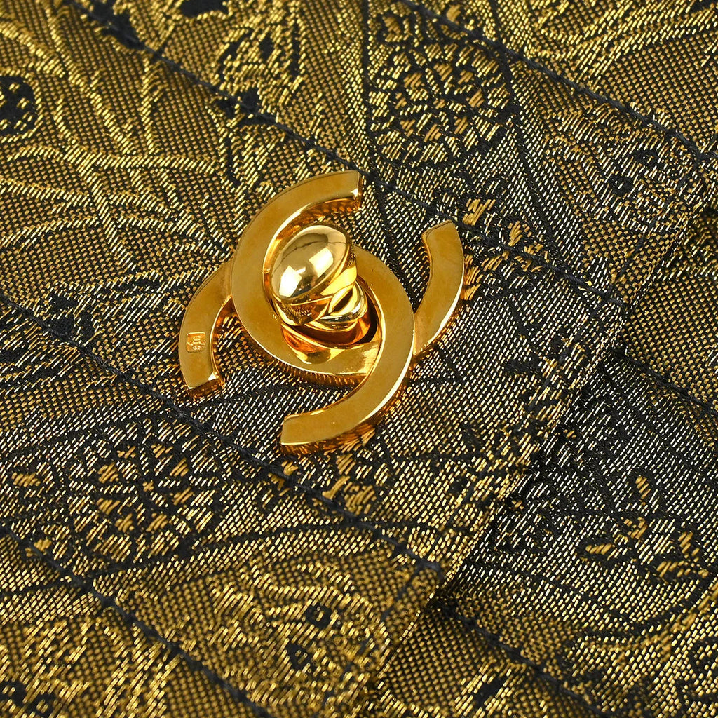 Chanel * 1994-1996 Green Nishijin Brocade Shoulder Bag