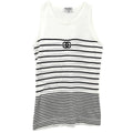Chanel Striped Sleeveless Top White #40