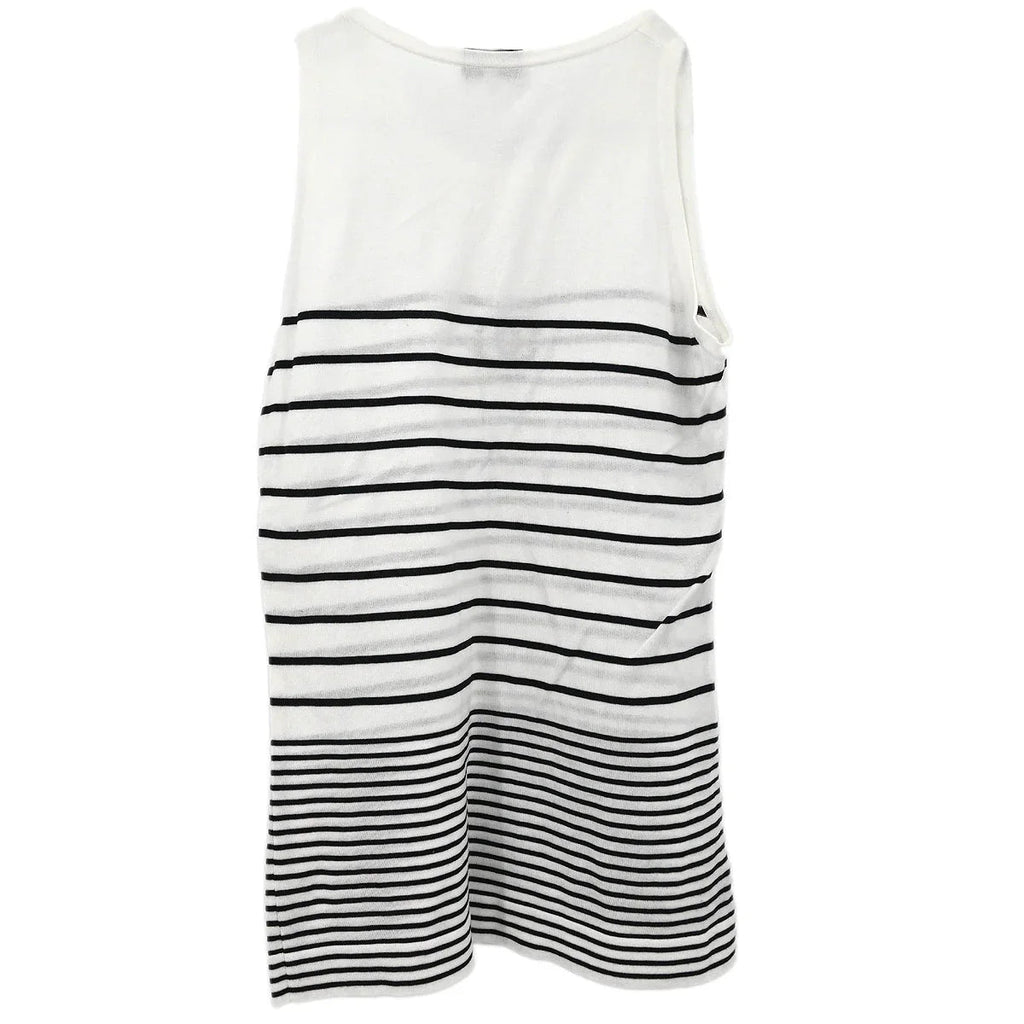 Chanel Striped Sleeveless Top White #40