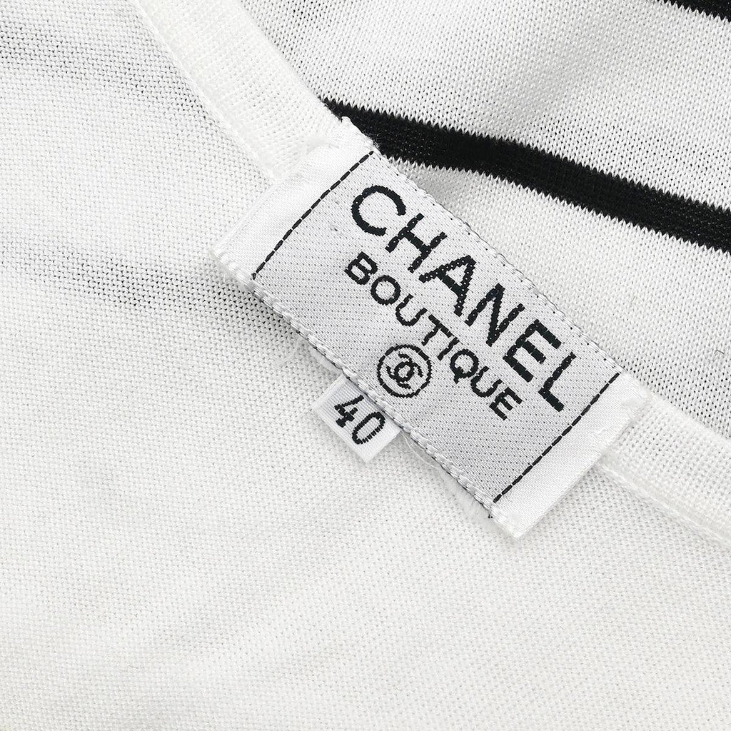 Chanel Striped Sleeveless Top White #40