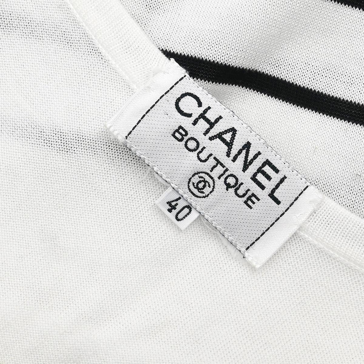 Chanel Striped Sleeveless Top White #40