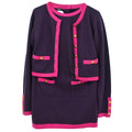 Chanel 1994 Setup Suit Cardigan Top Skirt Purple #42
