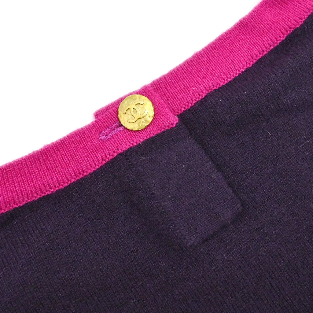 Chanel 1994 Setup Suit Cardigan Top Skirt Purple #42