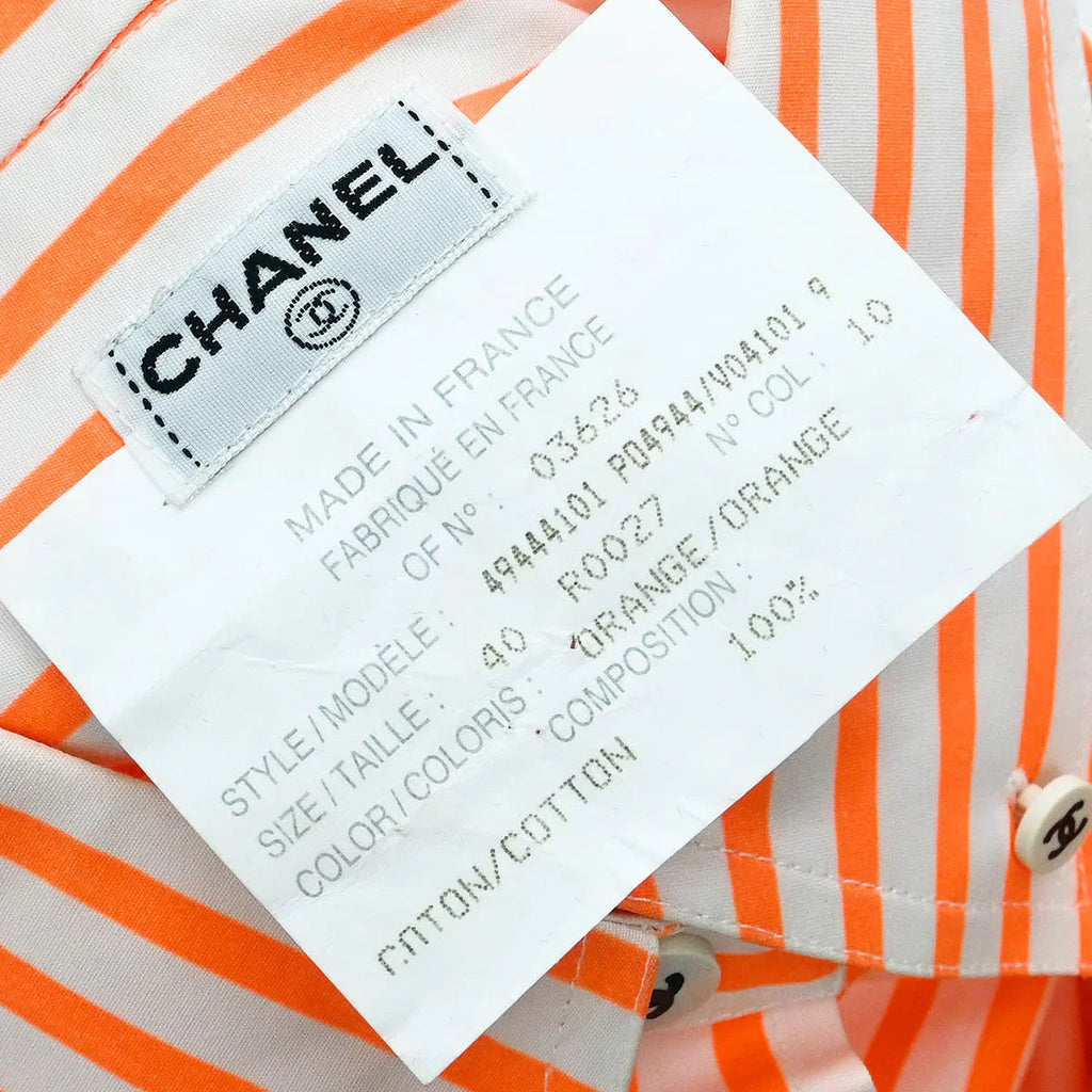 Chanel Blouse Shirt Orange #40