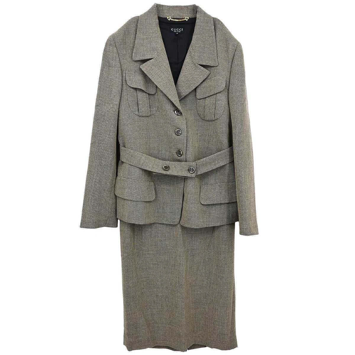 Gucci Setup Suit Jacket Skirt Gray #46 #44
