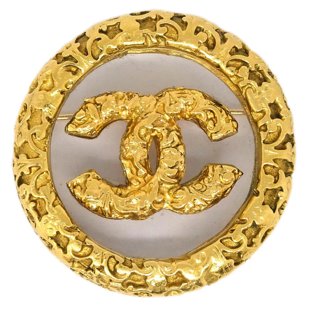 Chanel Medallion Brooch Pin Gold 95A