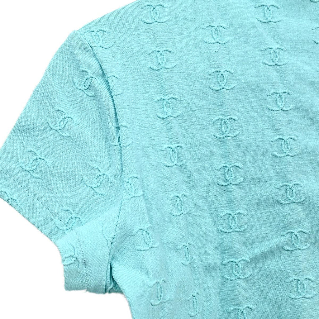 Chanel Cropped T-shirt Top Light Blue #42