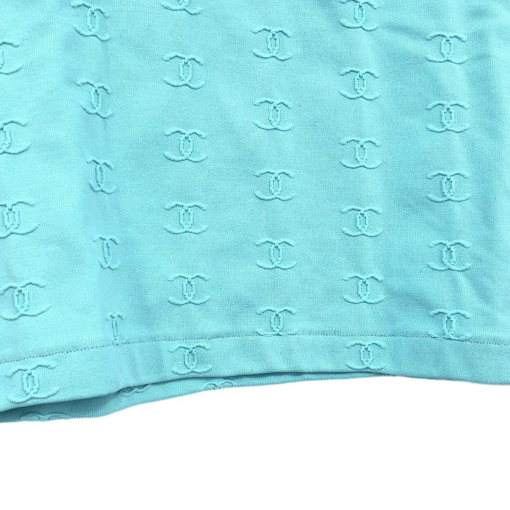 Chanel Cropped T-shirt Top Light Blue #42