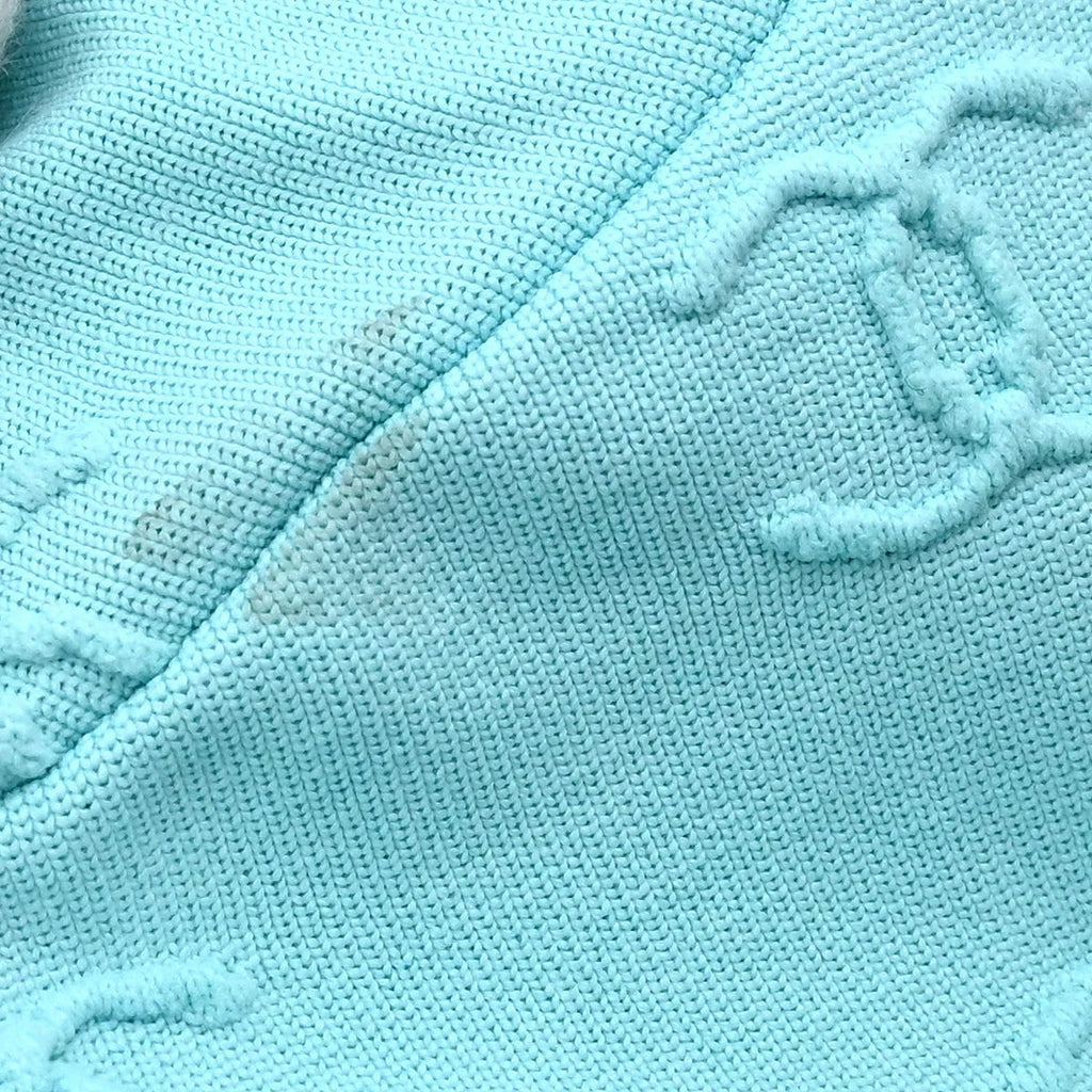 Chanel Cropped T-shirt Top Light Blue #42