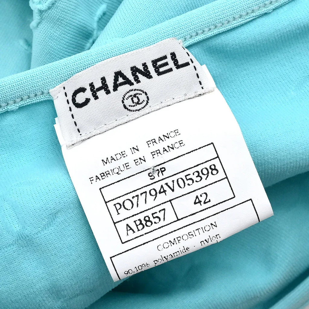 Chanel Cropped T-shirt Top Light Blue #42