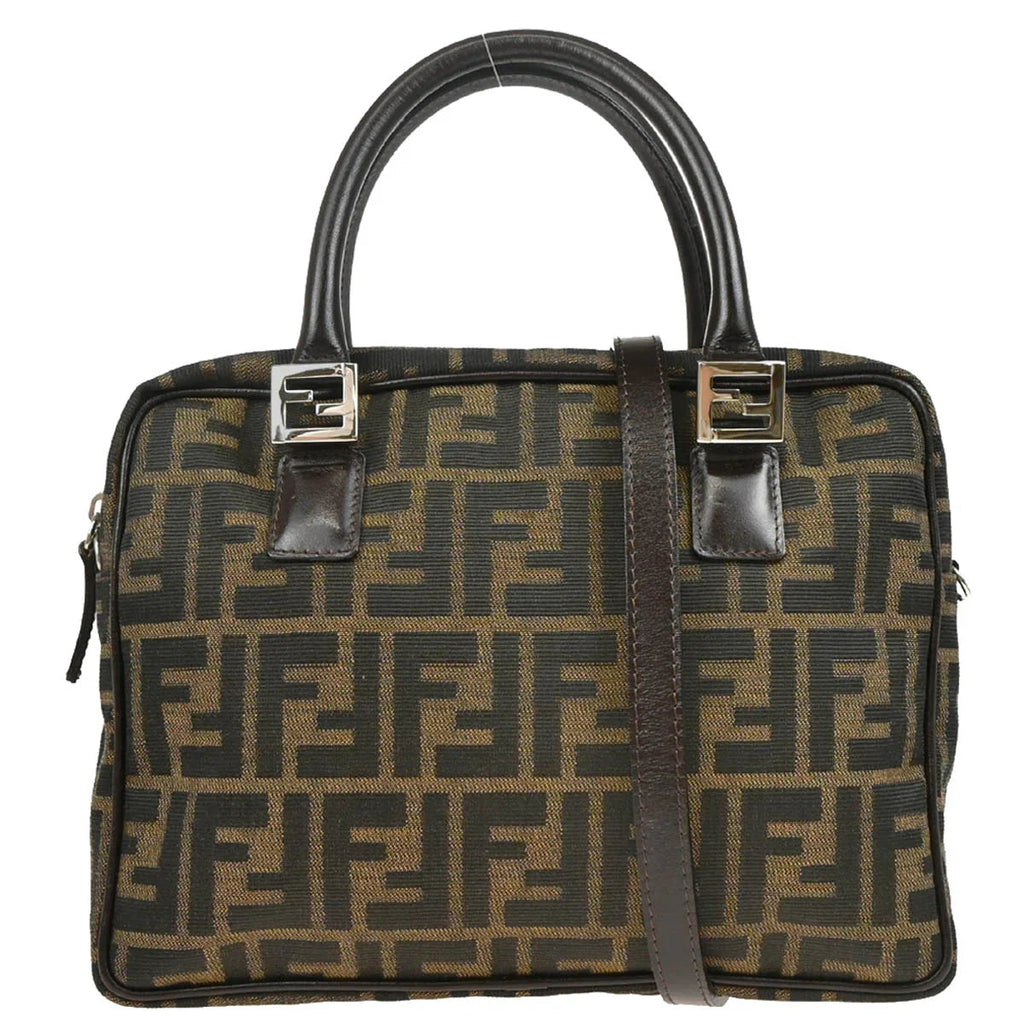 Fendi 1990s Brown Zucca 2way Shoulder Handbag