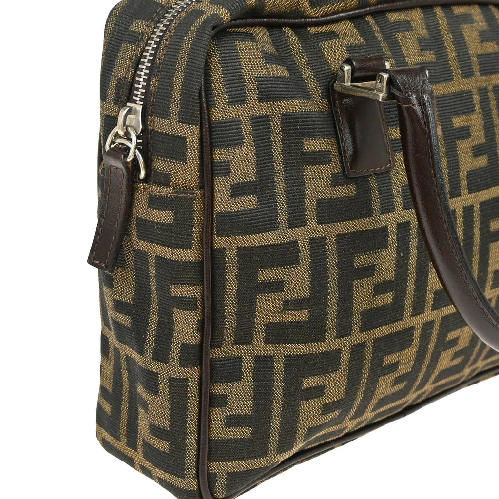 Fendi 1990s Brown Zucca 2way Shoulder Handbag