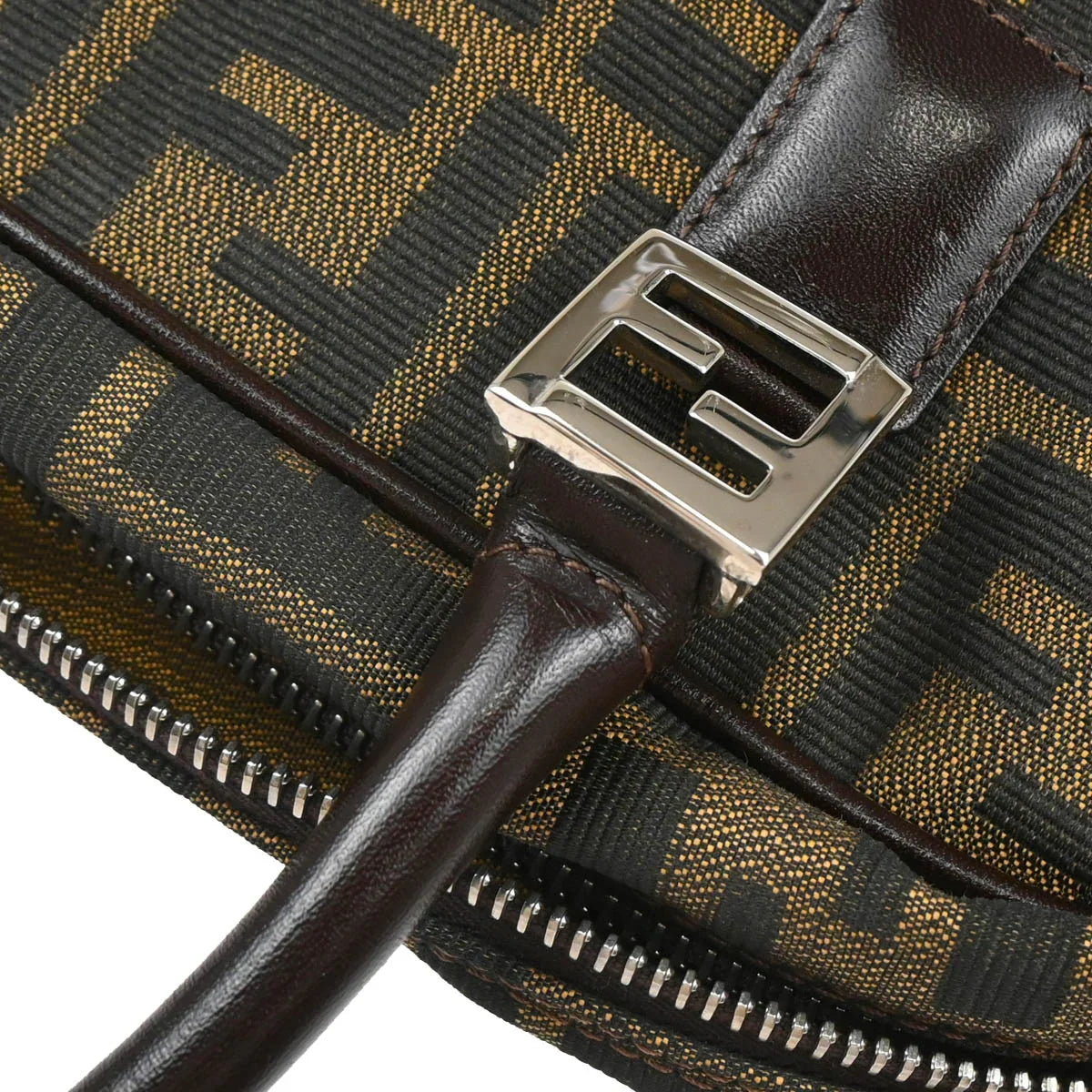 Fendi 1990s Brown Zucca 2way Shoulder Handbag